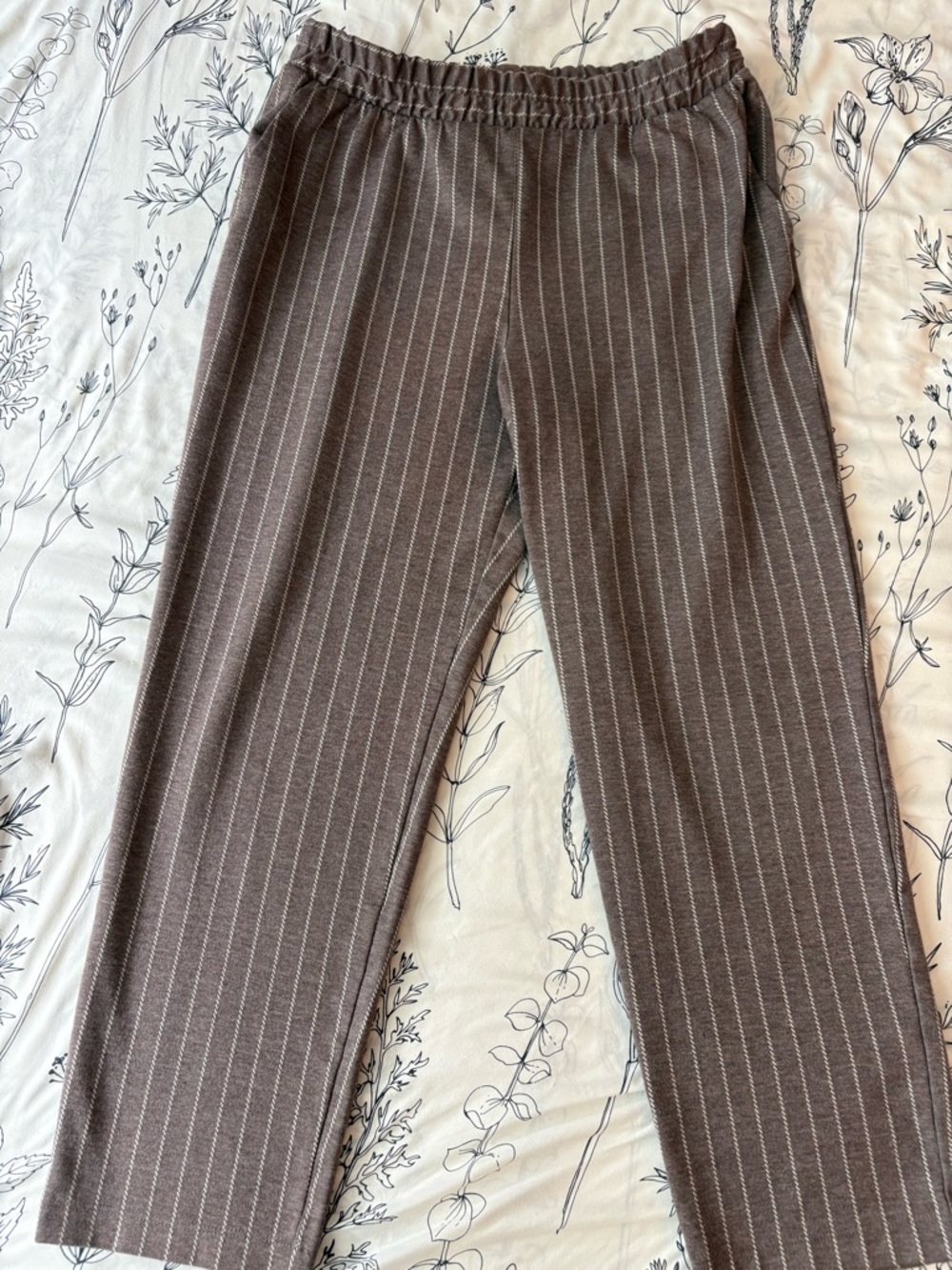 a new day Brown Pinstripe Elastic Waist Pants